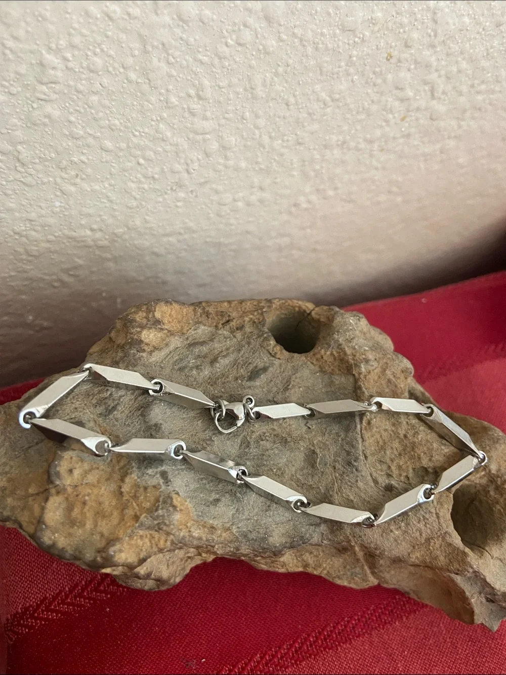 5/$10❤️❤️❤️NEW Silver Tone Zinc Alloy Geometric Link Bracelet